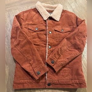 CottonOn Rust Corduroy Jacket with Sherpa Lining